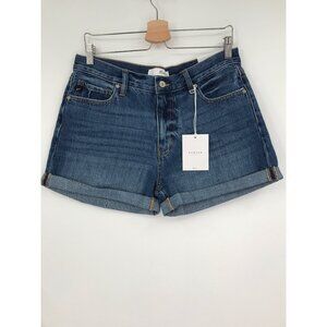 Kancan Beau High Rise Denim Jean Cuffed Shorts 11/29 NEW